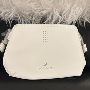 Swarovski Crystal Embellished Cosmetic White Bag